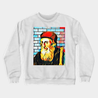 John Wycliffe Abstract Portrait | John Wycliffe Artwork 4 Crewneck Sweatshirt